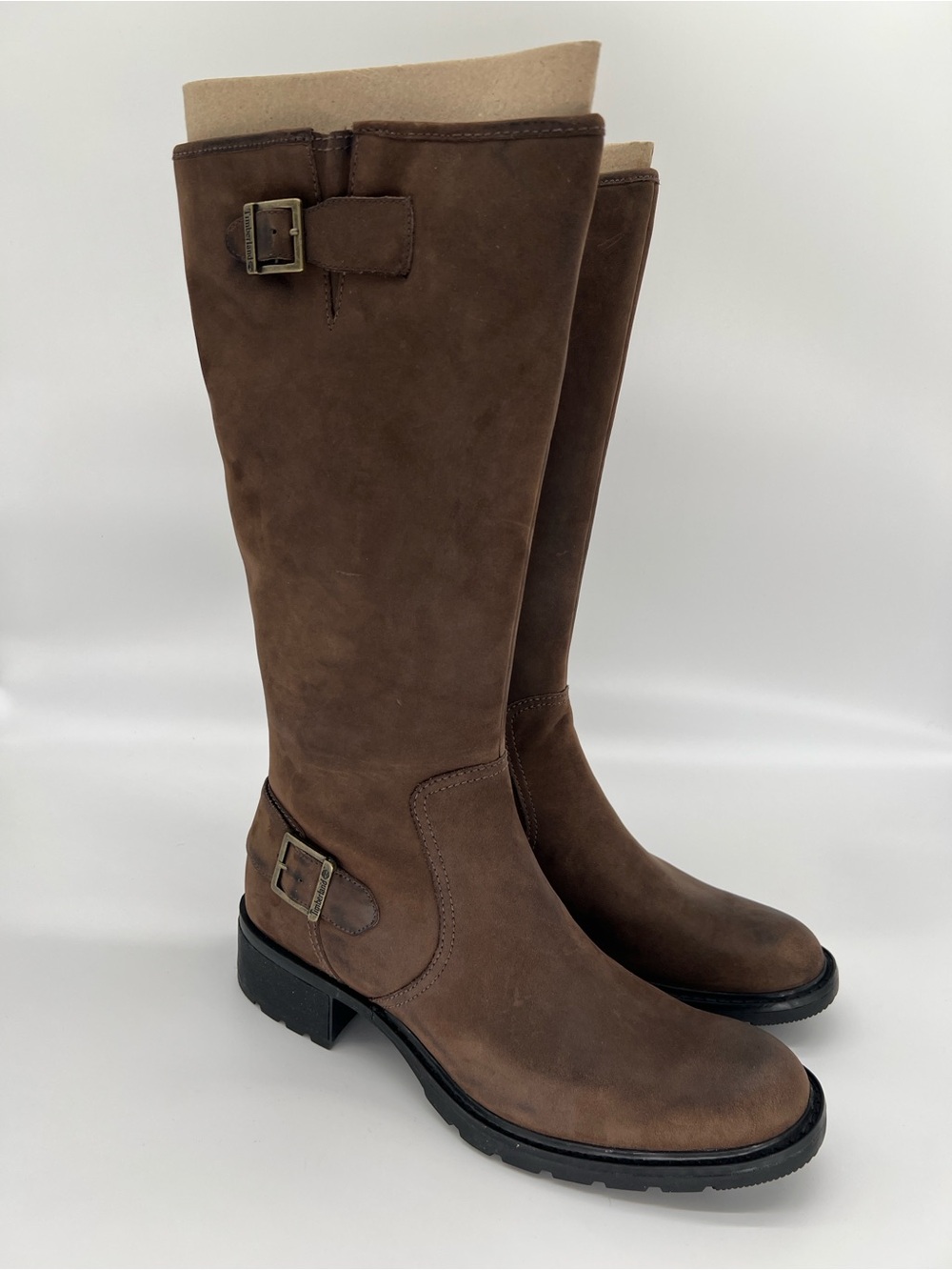 Timberland Boots Womens 11 Lexxis Tall 97319 Brown Leather Zip Heels New